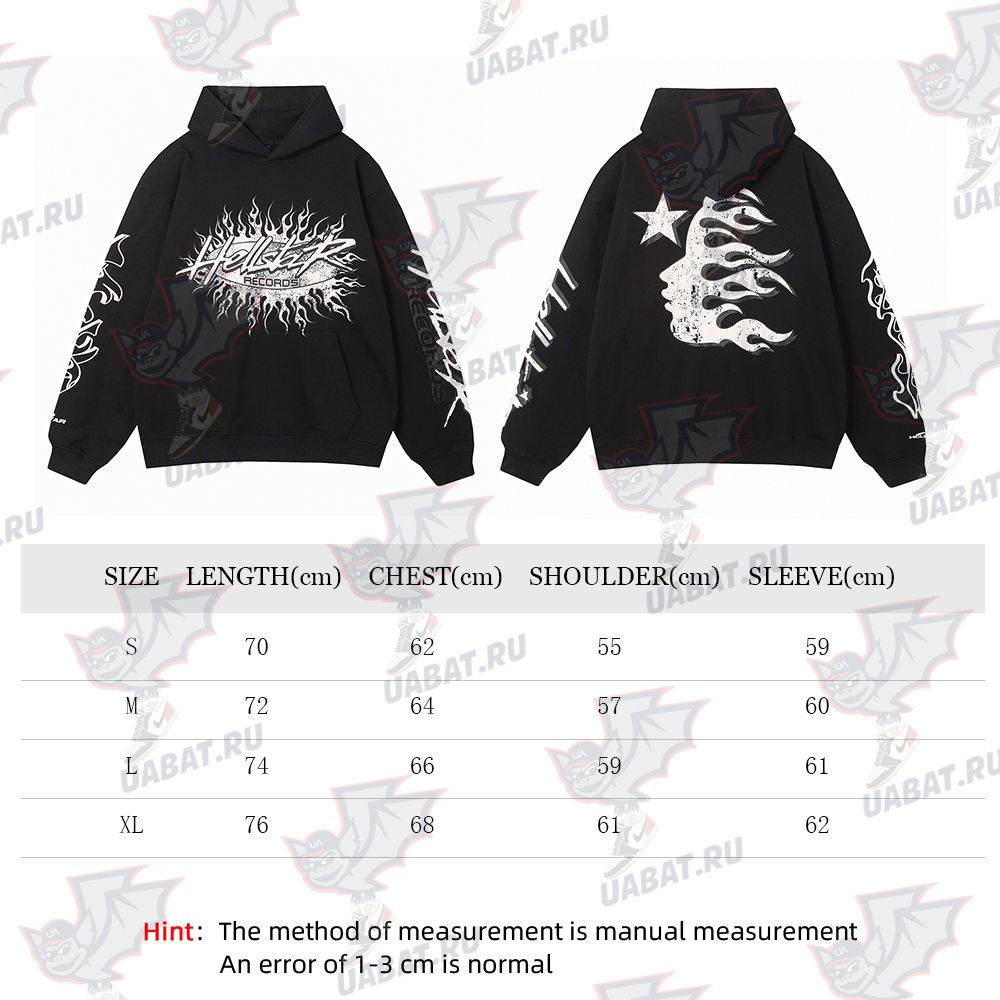 Hell Star Lettering Pattern Hoodie