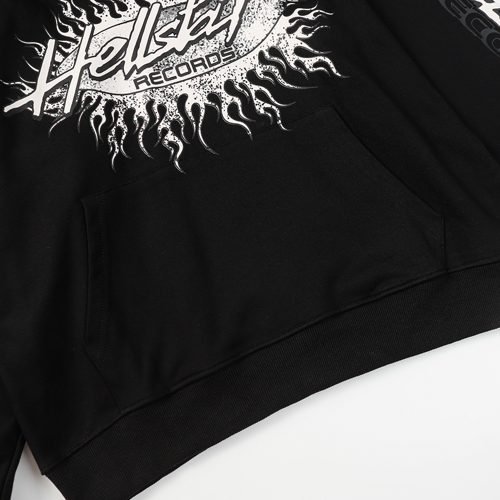 Hell Star Lettering Pattern Hoodie