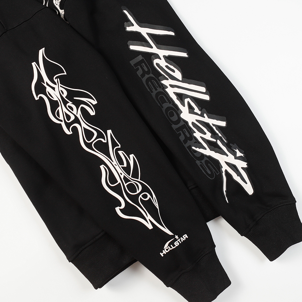 Hell Star Lettering Pattern Hoodie