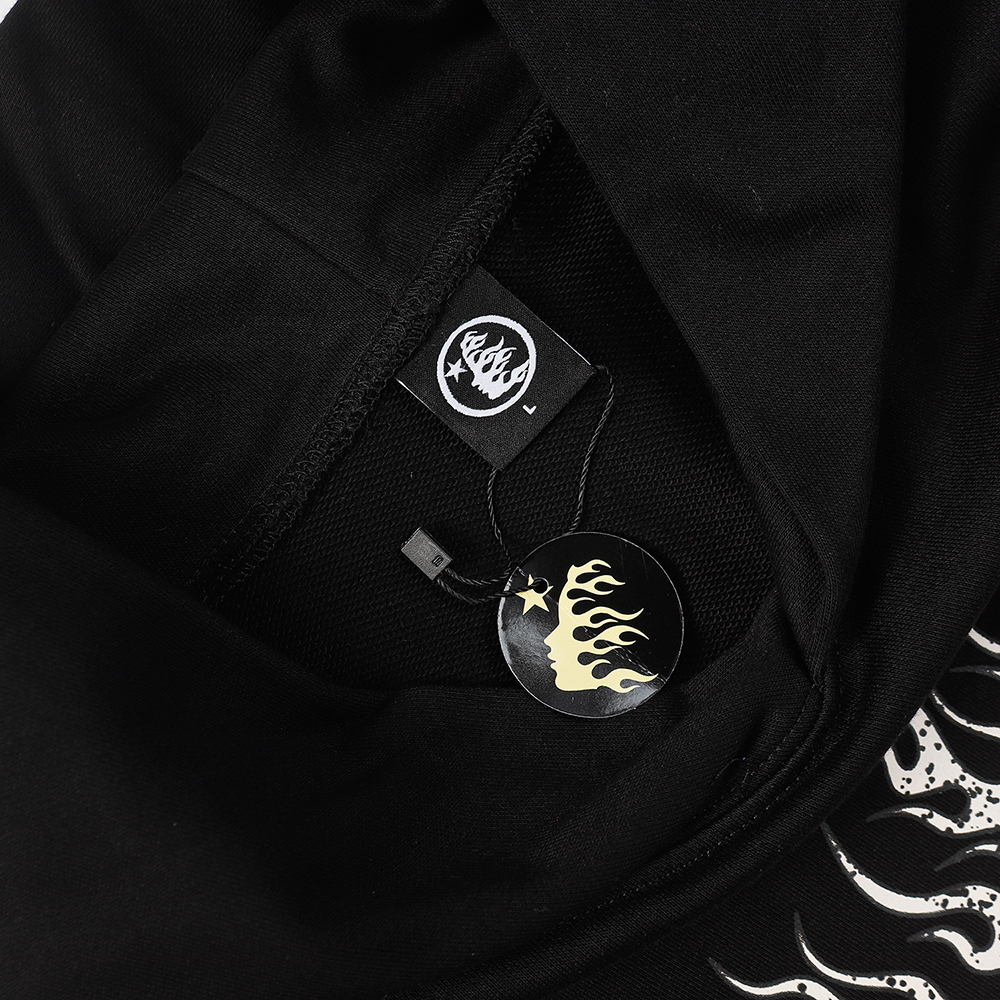 Hell Star Lettering Pattern Hoodie