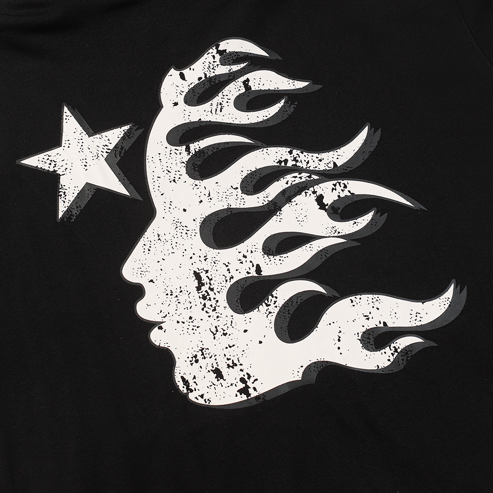 Hell Star Lettering Pattern Hoodie
