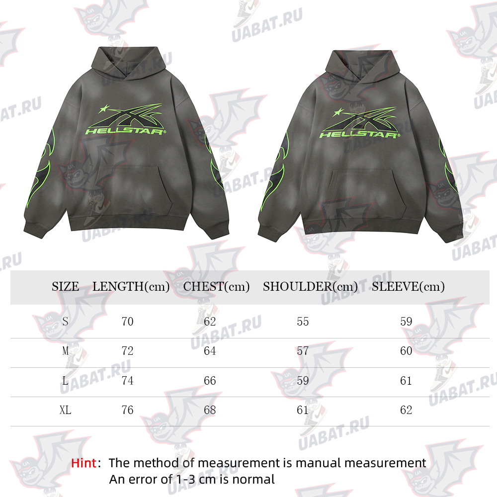 Hell Star Lettering Pattern Hoodie