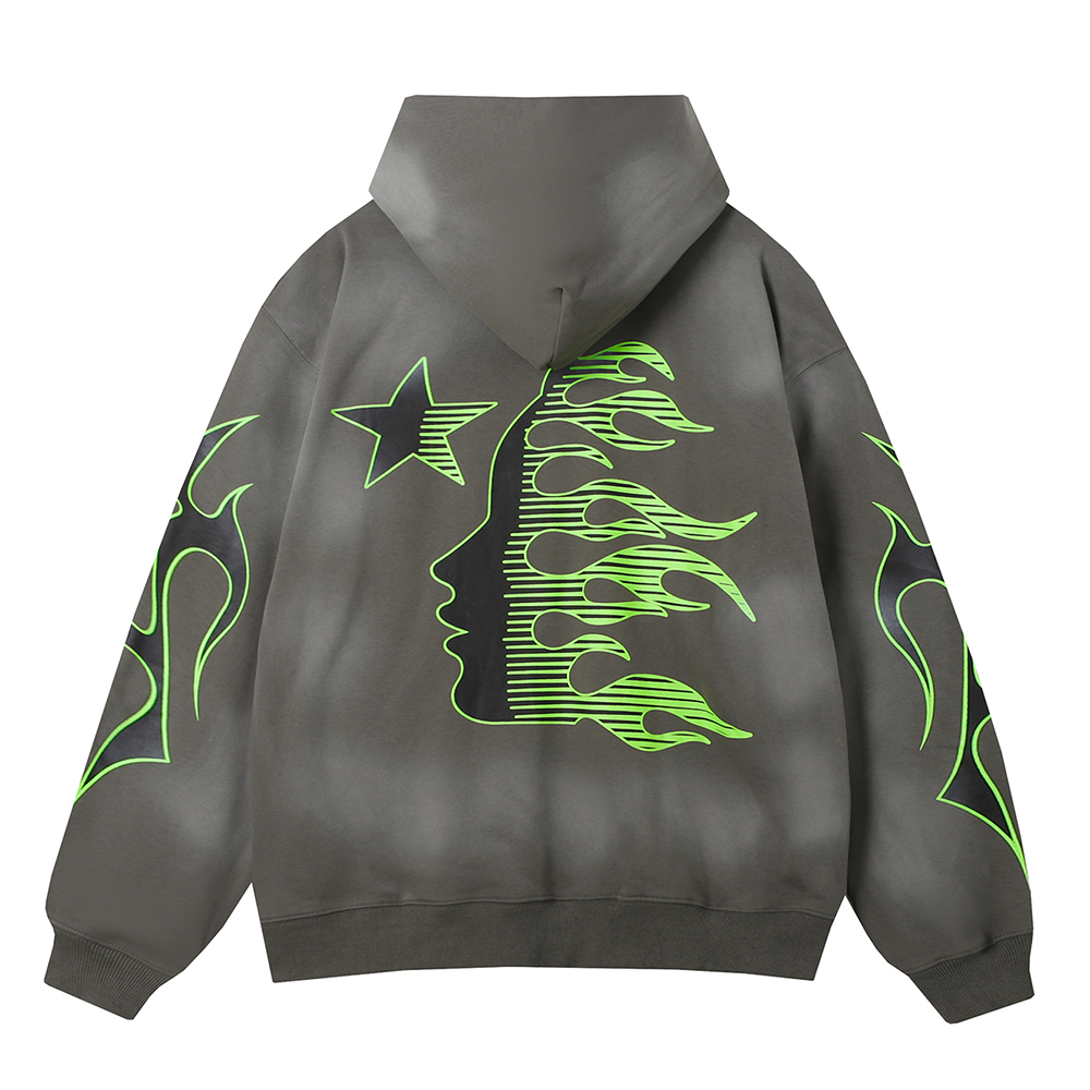 Hell Star Lettering Pattern Hoodie