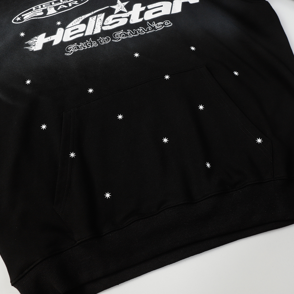 Hell Star Lettering Pattern Hoodie