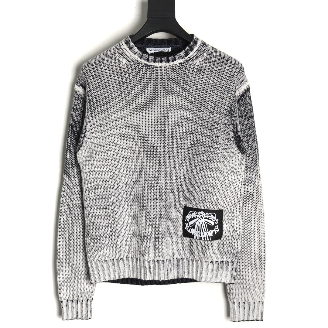 Acne distressed tie-dye crewneck sweater