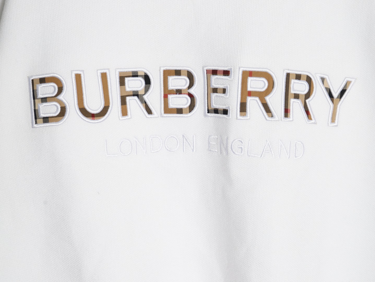 B**rry check lettering embroidery knitted pullover