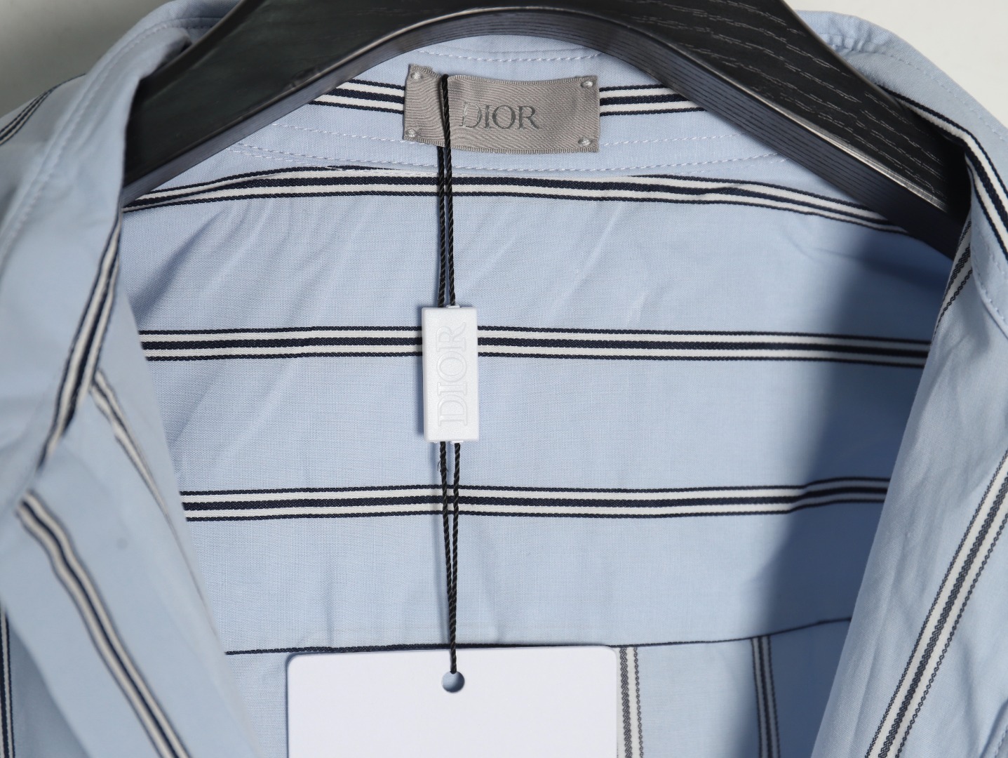 D*or vertical stripes pocket small logo long sleeve shirt