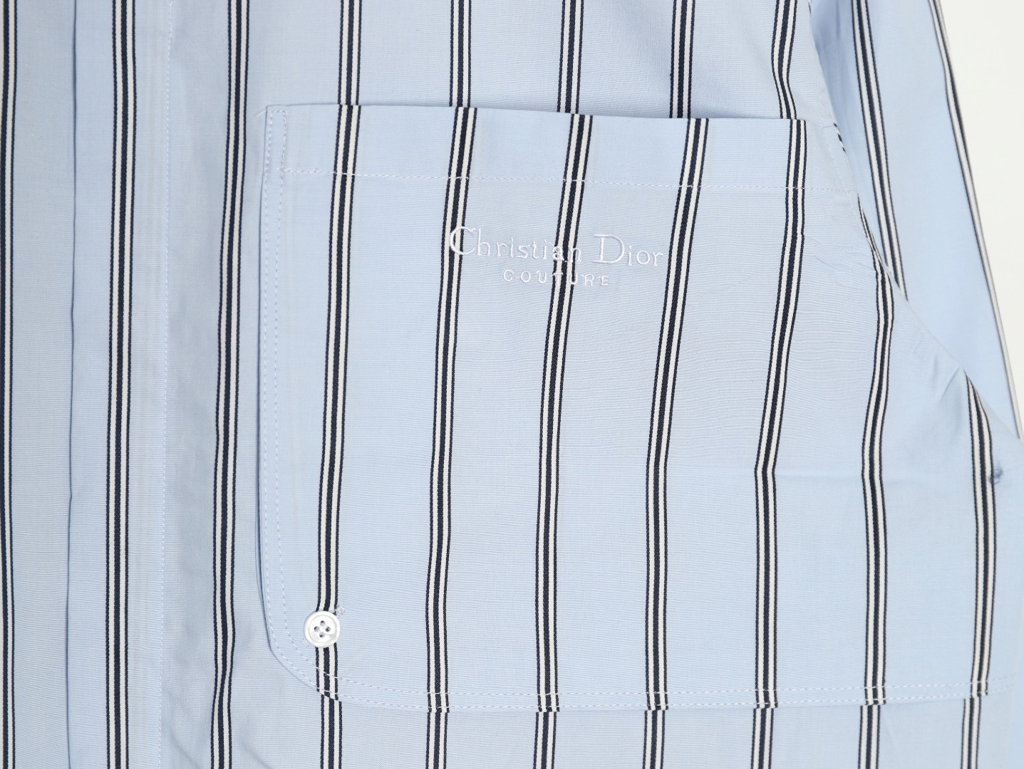 D*or vertical stripes pocket small logo long sleeve shirt