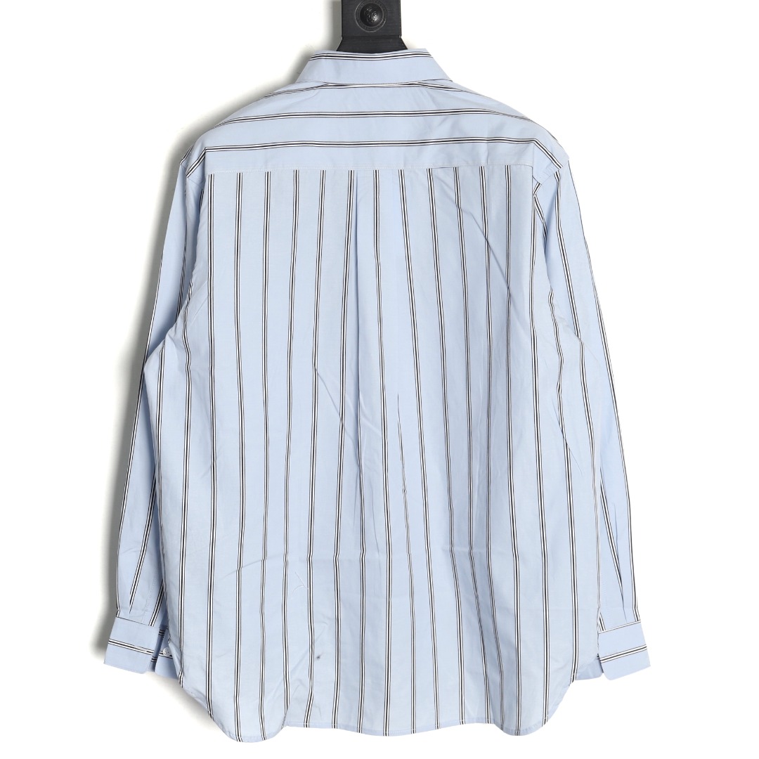 D*or vertical stripes pocket small logo long sleeve shirt