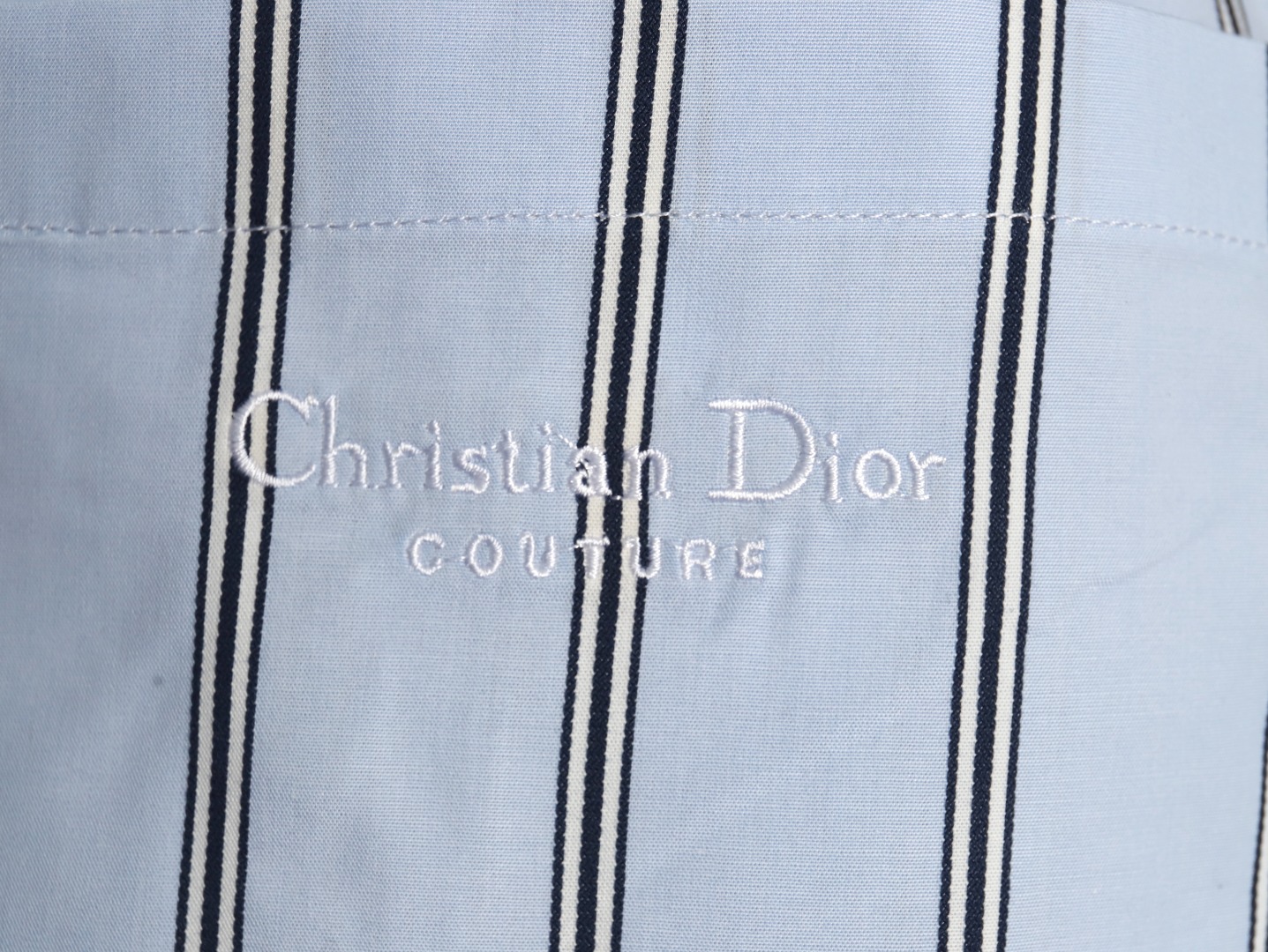 D*or vertical stripes pocket small logo long sleeve shirt