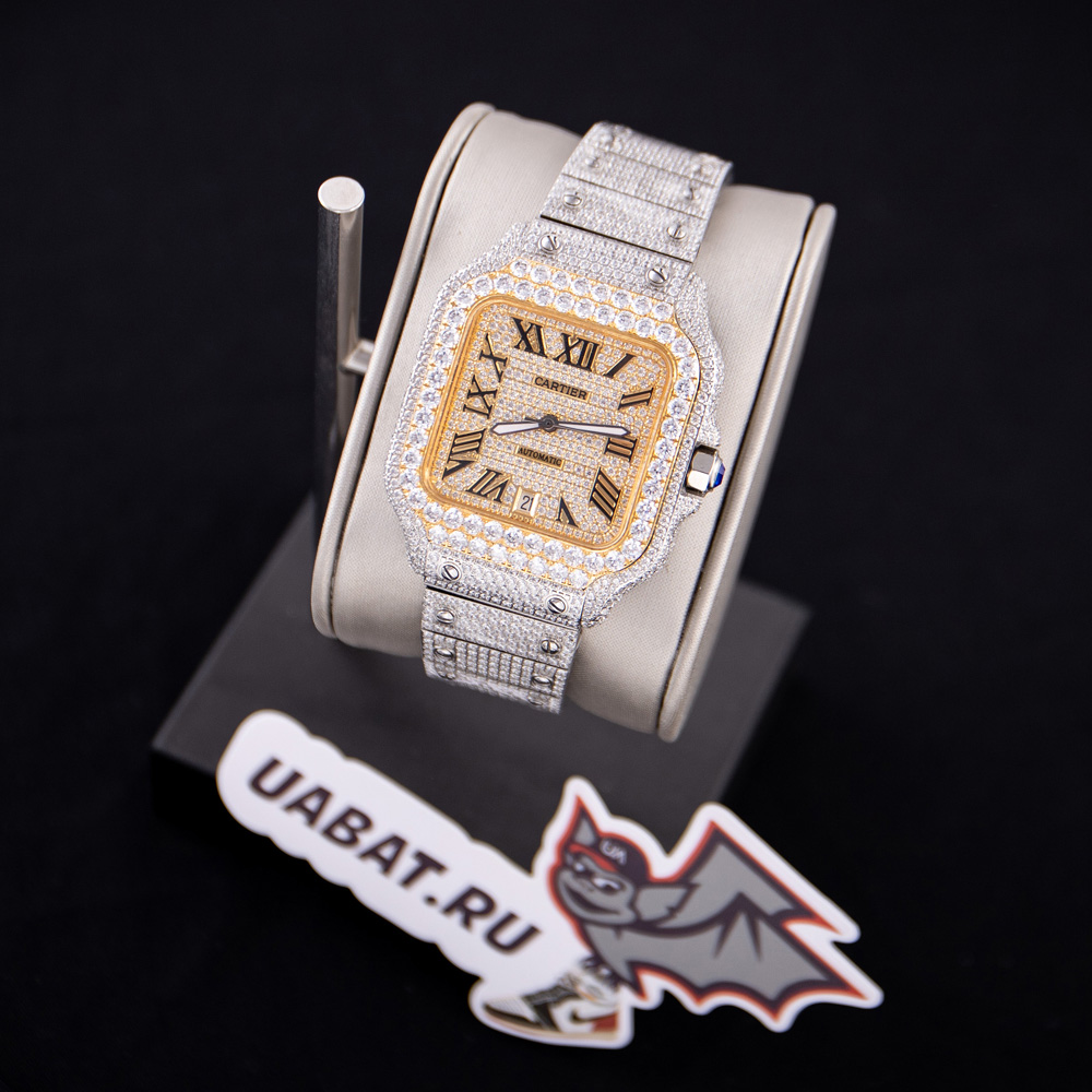 ca*t*er santos 100 xl 2656 gold and steel full custom Di*m*nd men