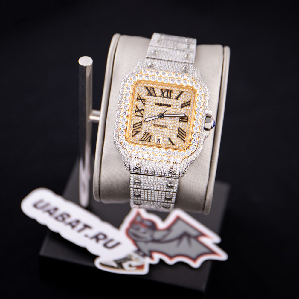 ca*t*er santos 100 xl 2656 gold and steel full custom Di*m*nd men