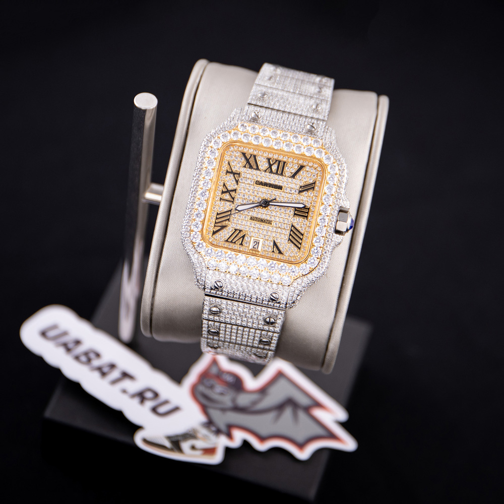 ca*t*er santos 100 xl 2656 gold and steel full custom Di*m*nd men