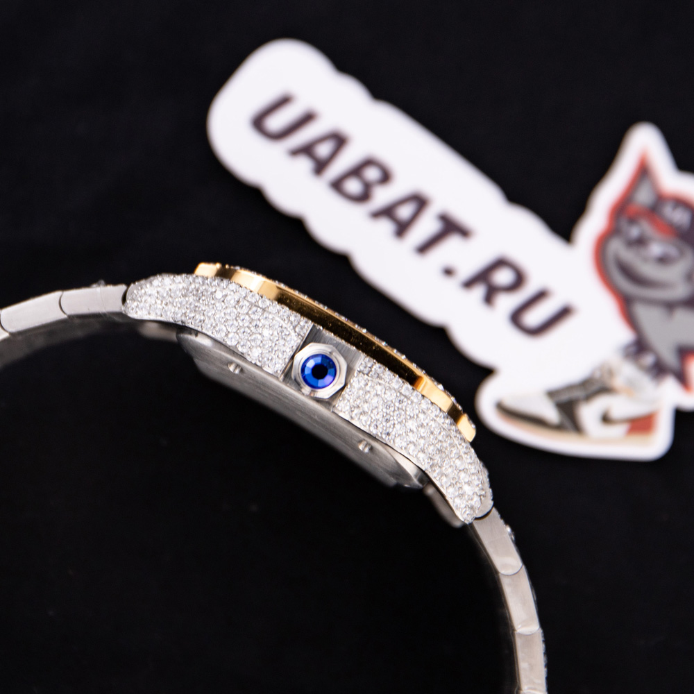 ca*t*er santos 100 xl 2656 gold and steel full custom Di*m*nd men