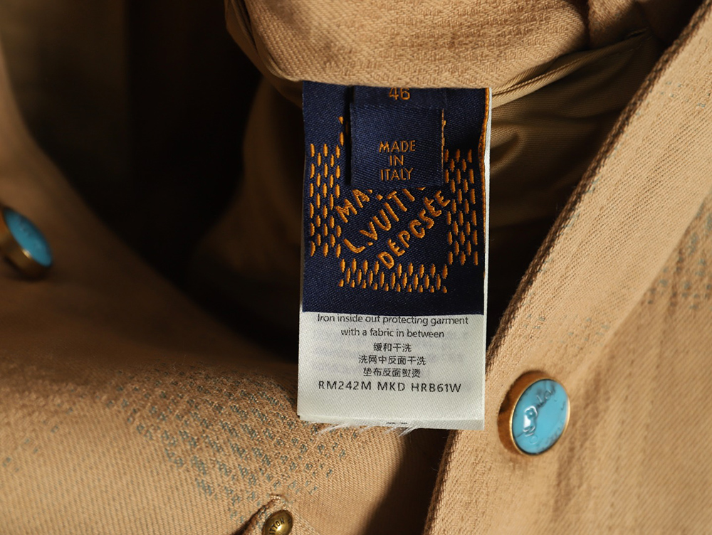 l0*is V*t0n pharrell joint embroidered turquoise checkerboard denim jacket