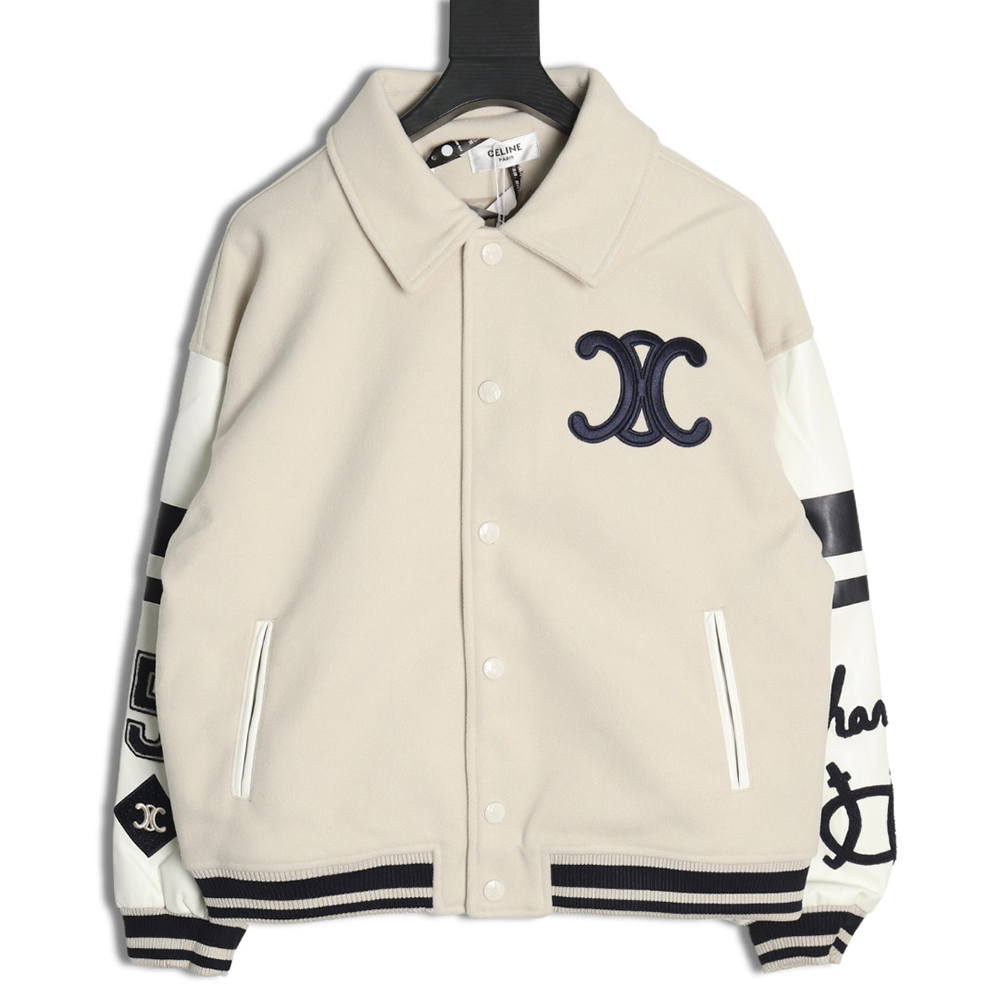 Ce**e embroidered baseball jacket