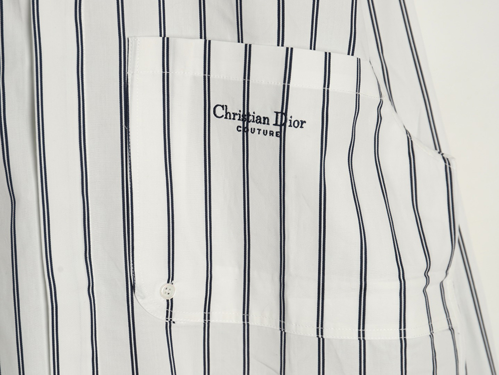 D*or striped shirt with pocket embroidery
