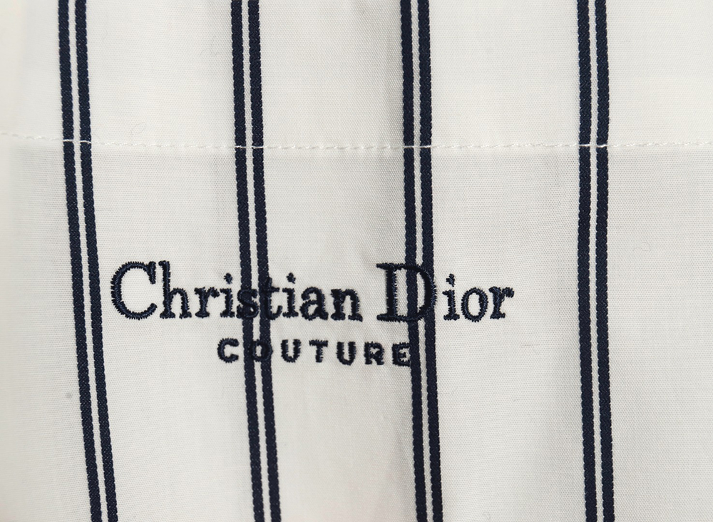 D*or striped shirt with pocket embroidery