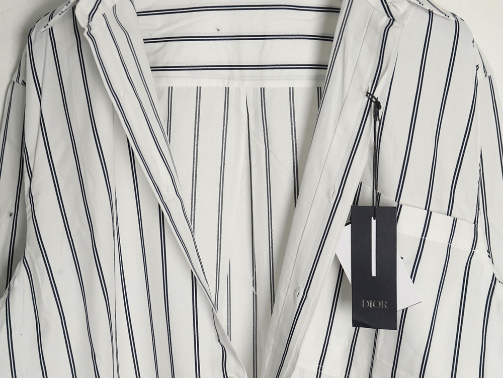 D*or striped shirt with pocket embroidery