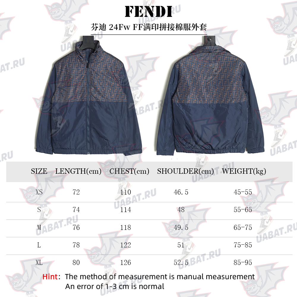 F**di ff full print patchwork cotton jacket