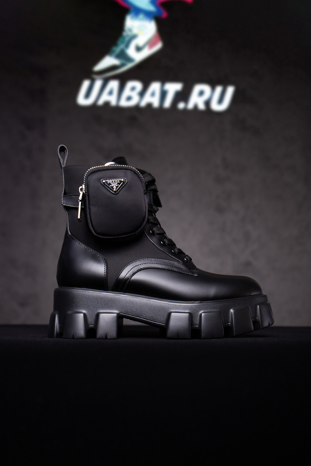 Pra*a monolith pouch ankle boots