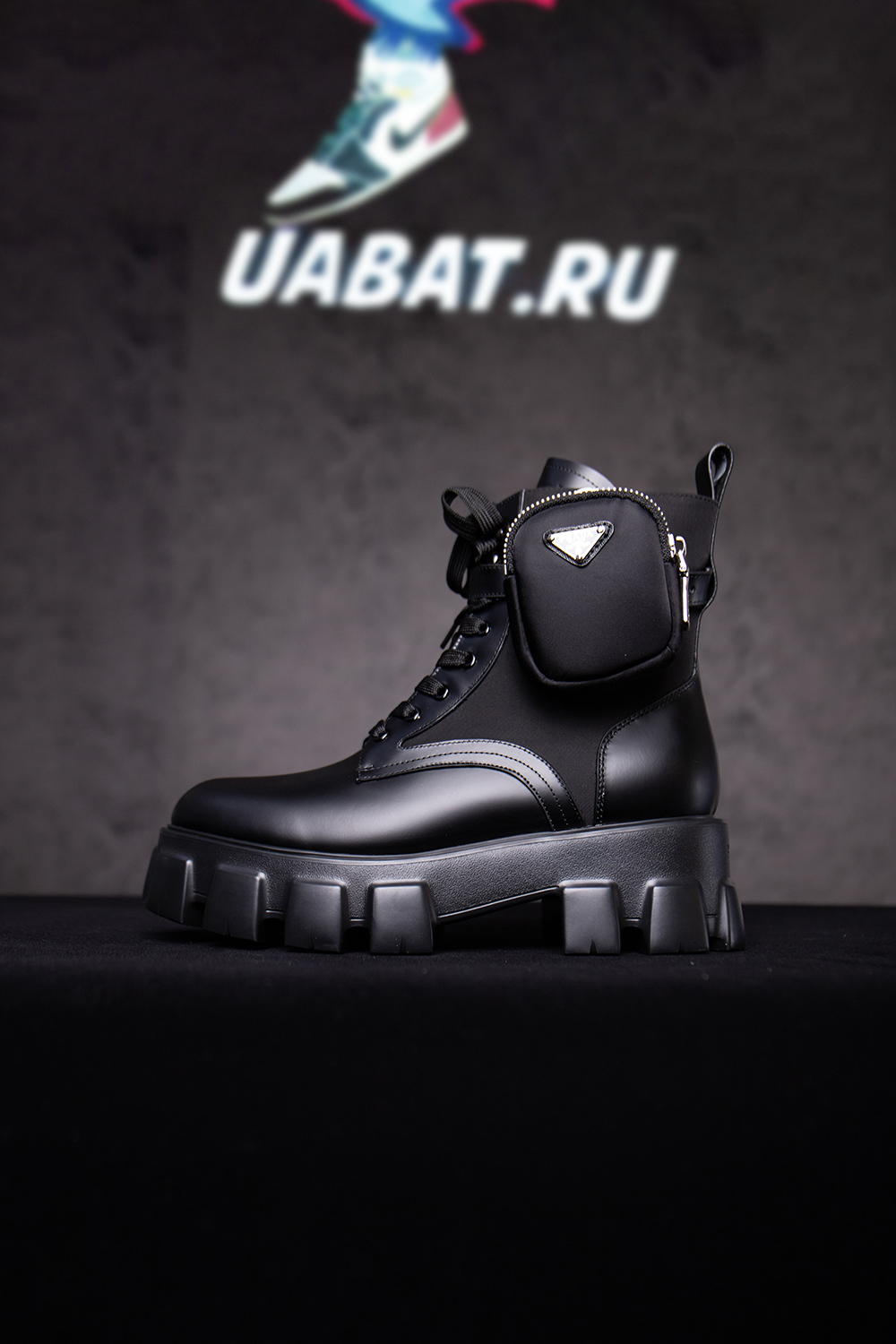 Pra*a monolith pouch ankle boots