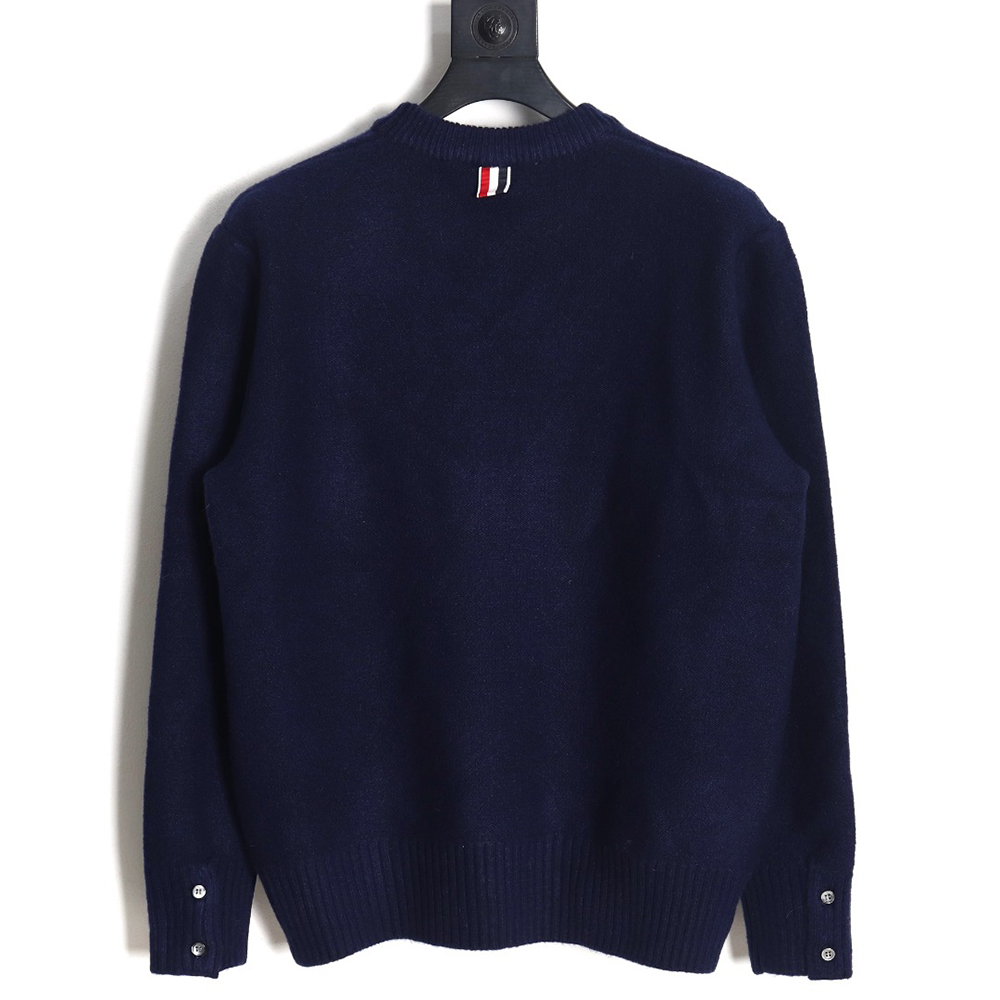 Thom Browne Four Stripe Crew Neck Sweater TSK1