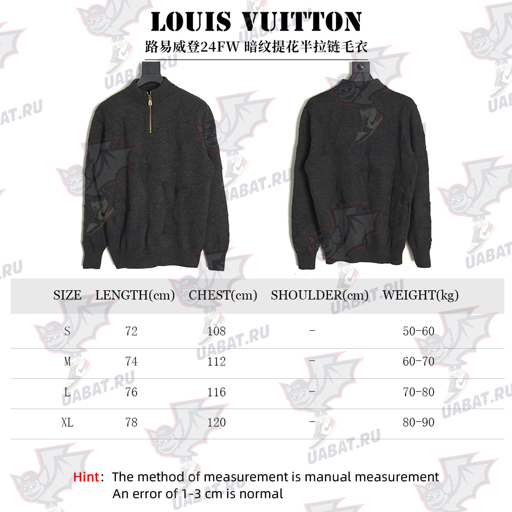 l0*is V*t0n dark pattern jacquard half-zip sweater