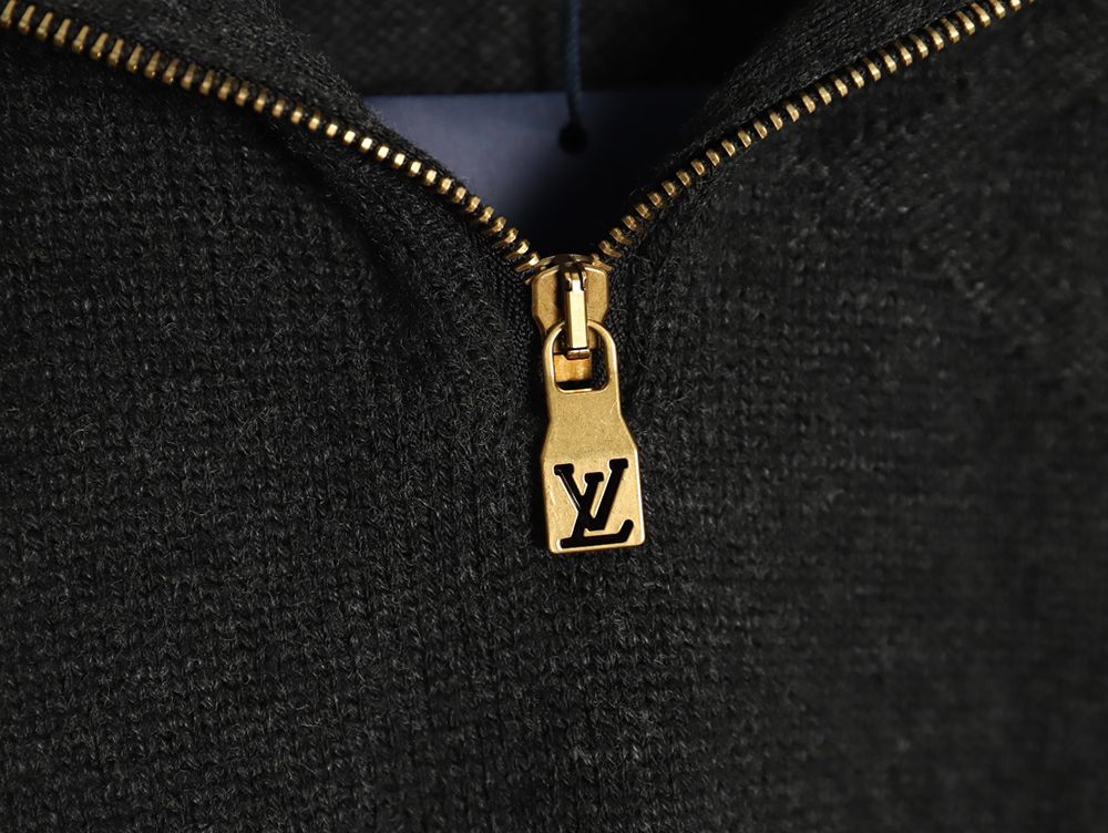 l0*is V*t0n dark pattern jacquard half-zip sweater