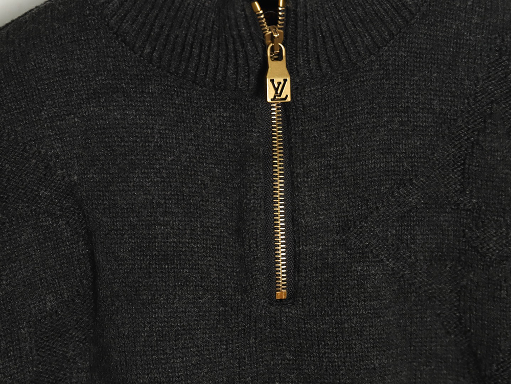 l0*is V*t0n dark pattern jacquard half-zip sweater