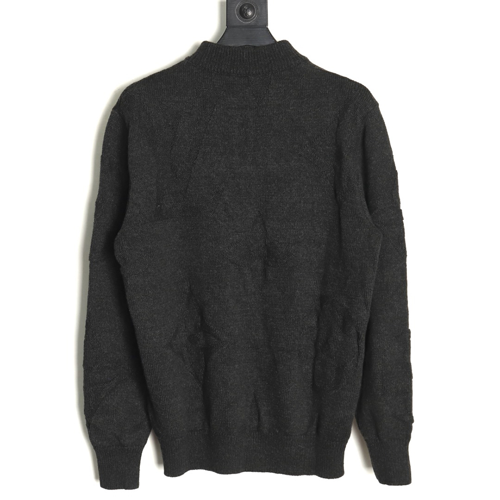 l0*is V*t0n dark pattern jacquard half-zip sweater
