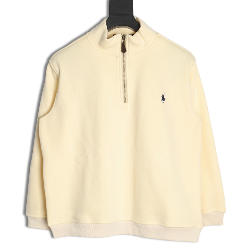 Ralph Lauren Embroidered Logo Half Zip Brushed Sweatshirt