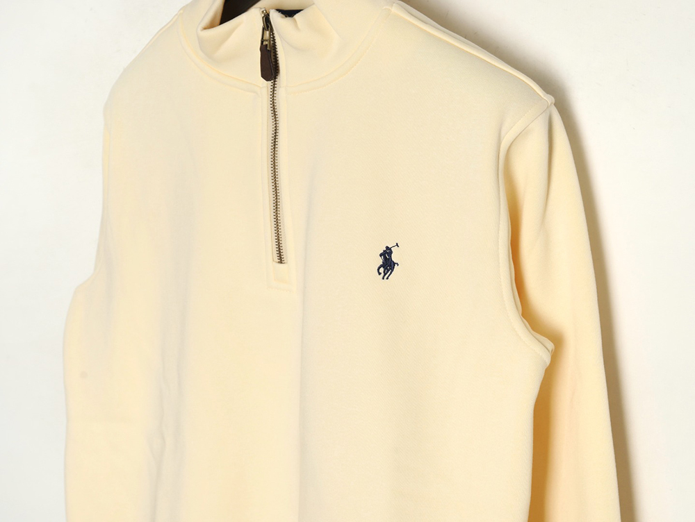 Ralph Lauren Embroidered Logo Half Zip Brushed Sweatshirt