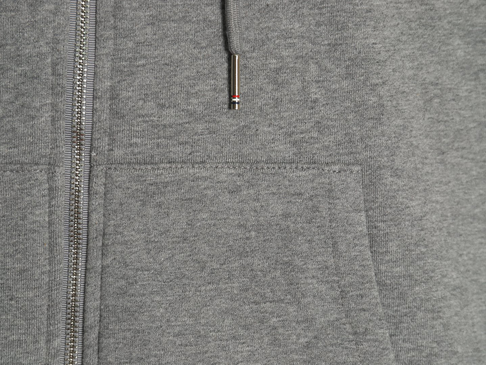 Thom Browne four-bar yarn-dyed zip-up jacket