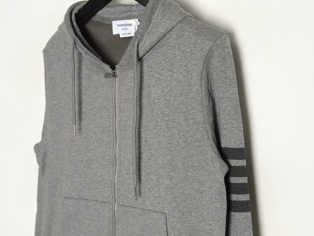 Thom Browne four-bar yarn-dyed zip-up jacket