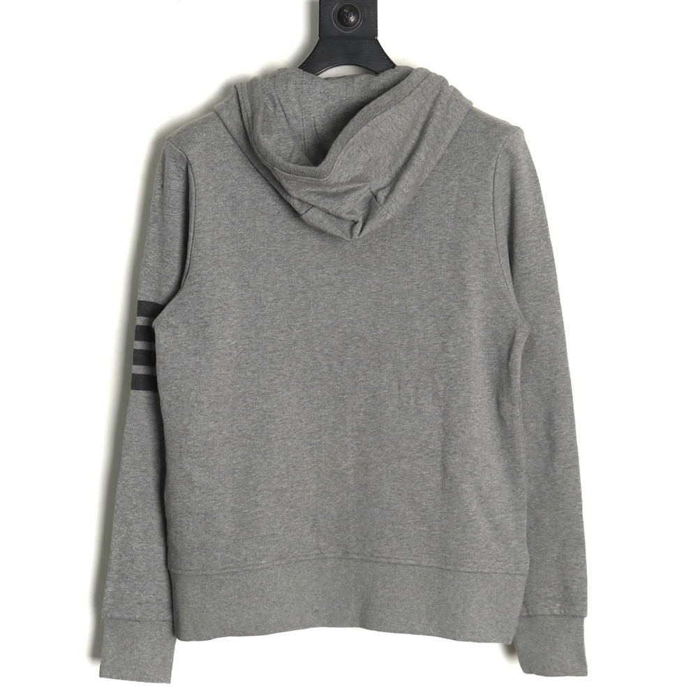 Thom Browne four-bar yarn-dyed zip-up jacket