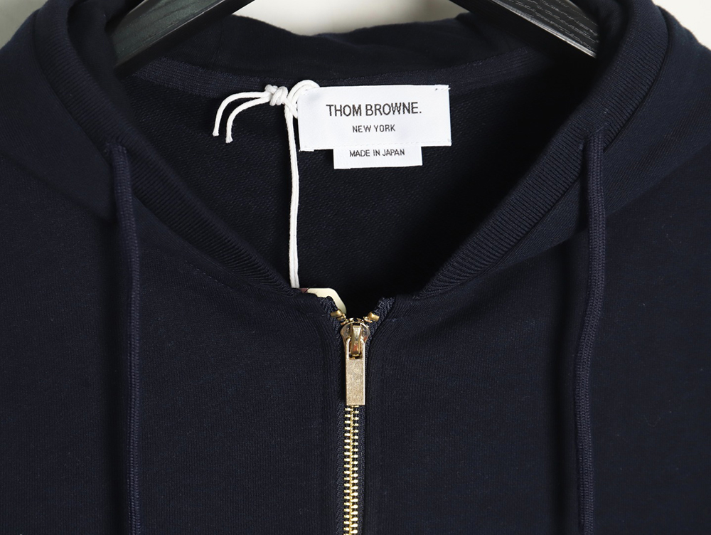 Thom Browne four-bar yarn-dyed zip-up jacket TSK1