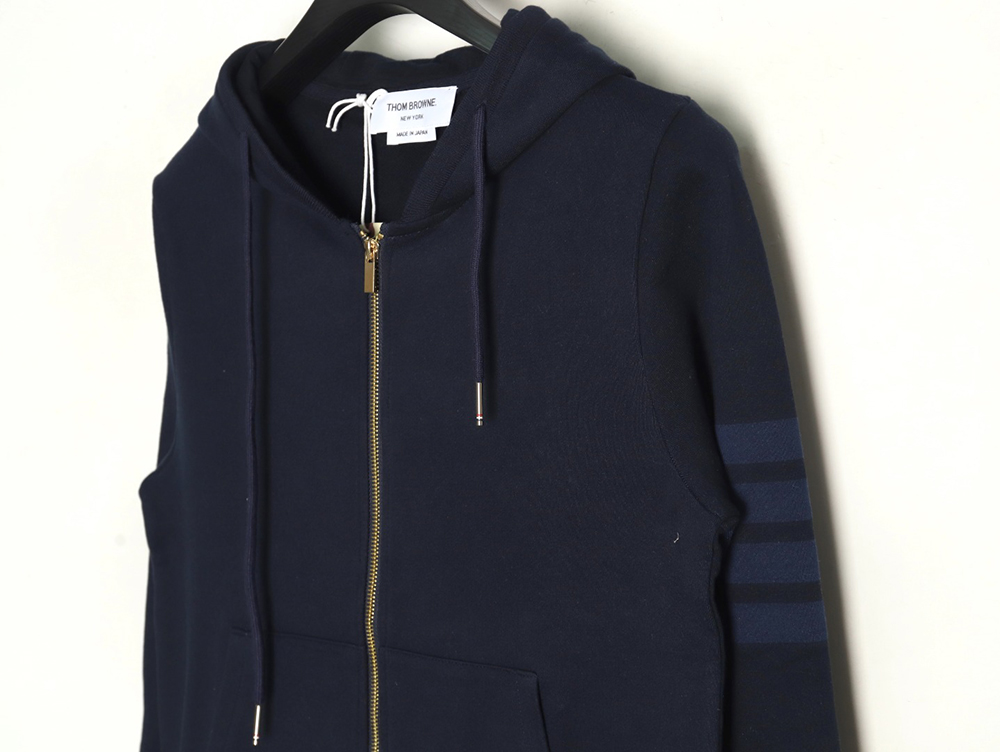 Thom Browne four-bar yarn-dyed zip-up jacket TSK1