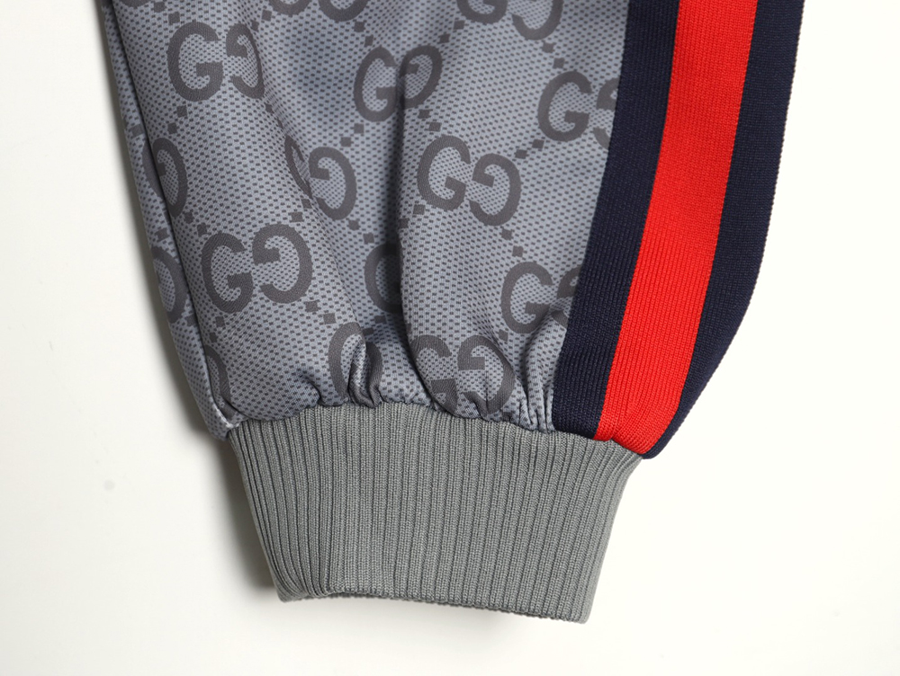 G*u*i all over print double g jacquard ribbon trousers