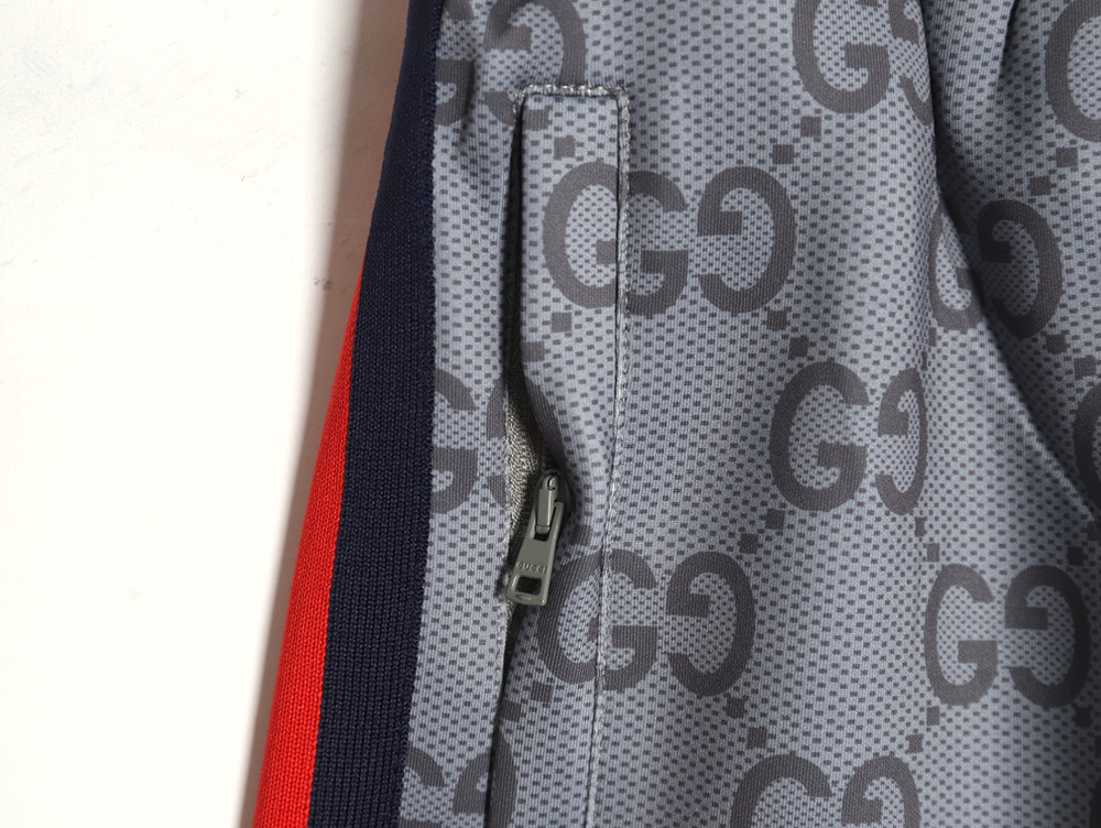 G*u*i all over print double g jacquard ribbon trousers