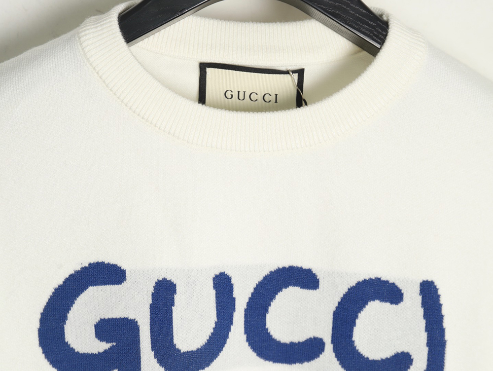 G*u*i graffiti smiley logo crewneck sweater