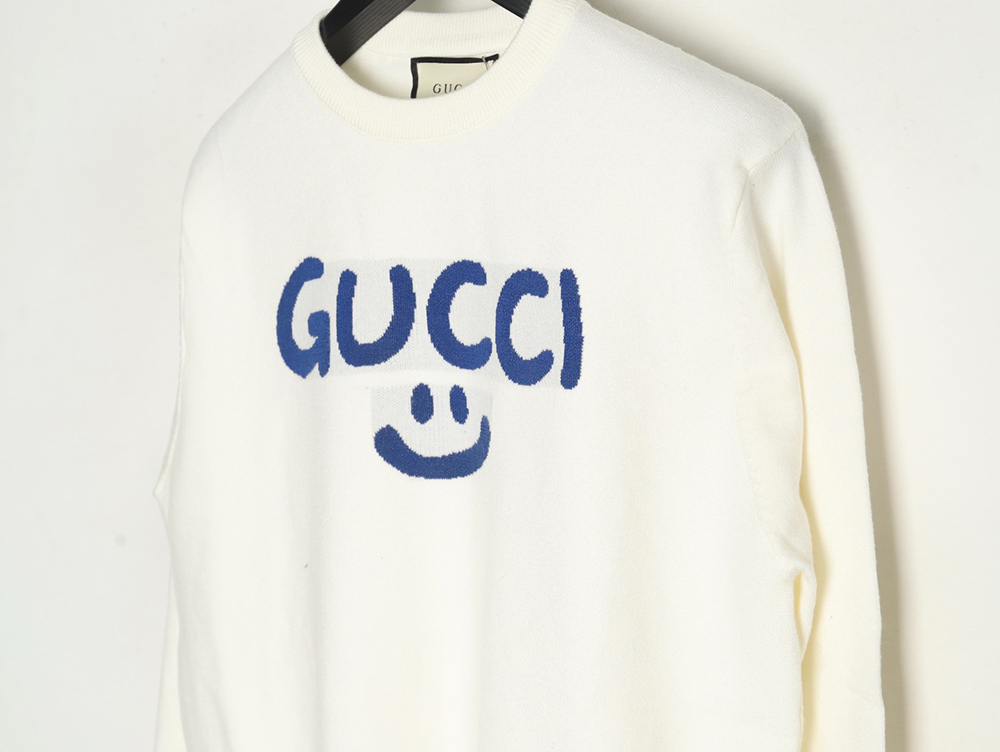 G*u*i graffiti smiley logo crewneck sweater
