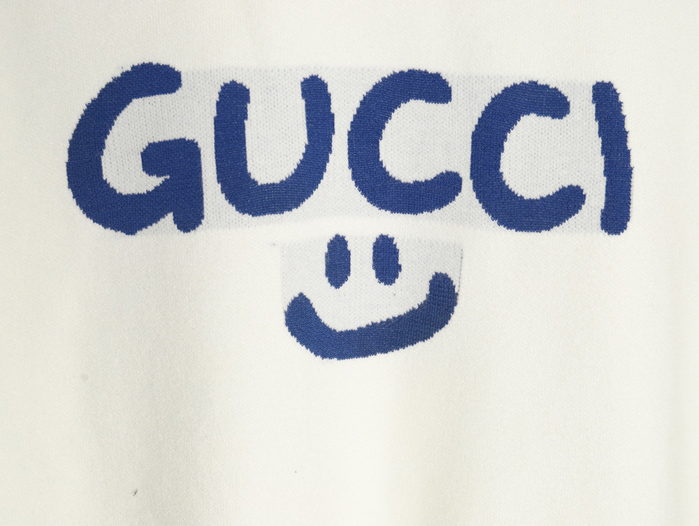 G*u*i graffiti smiley logo crewneck sweater