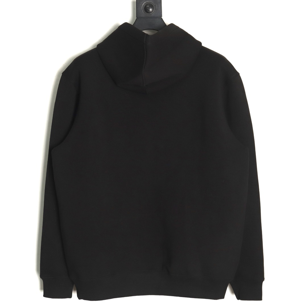 G*u*i small logo space cotton composite knitted hooded sweatshirt