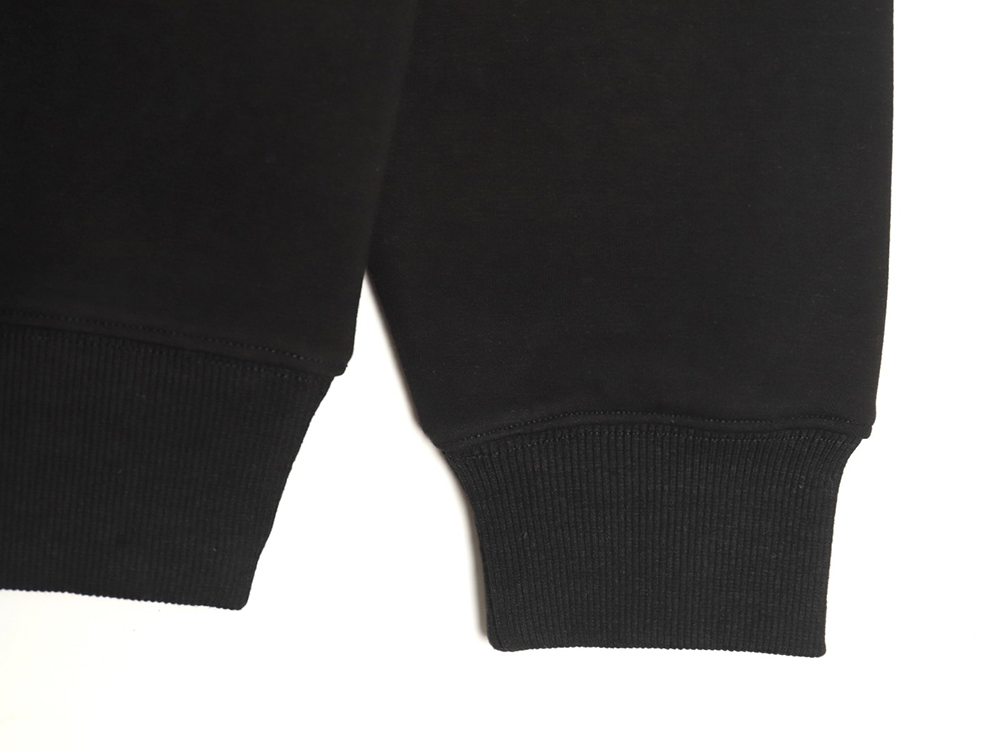 G*u*i small logo space cotton composite knitted hooded sweatshirt