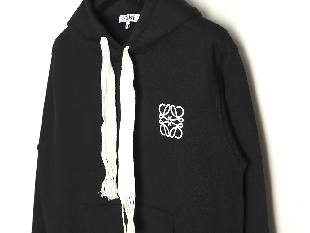 L0ew* 3d embroidered streamer hooded sweatshirt