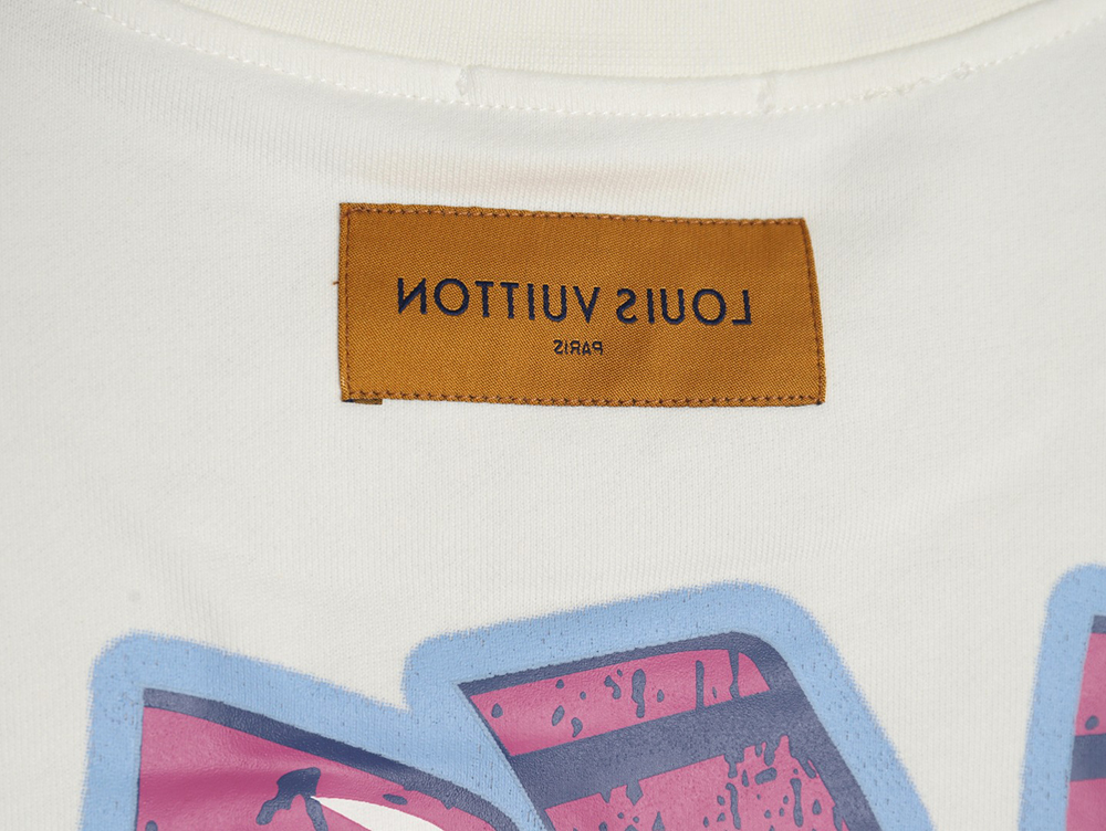 l0*is V*t0n graffiti lettering logo crew neck sweatshirt