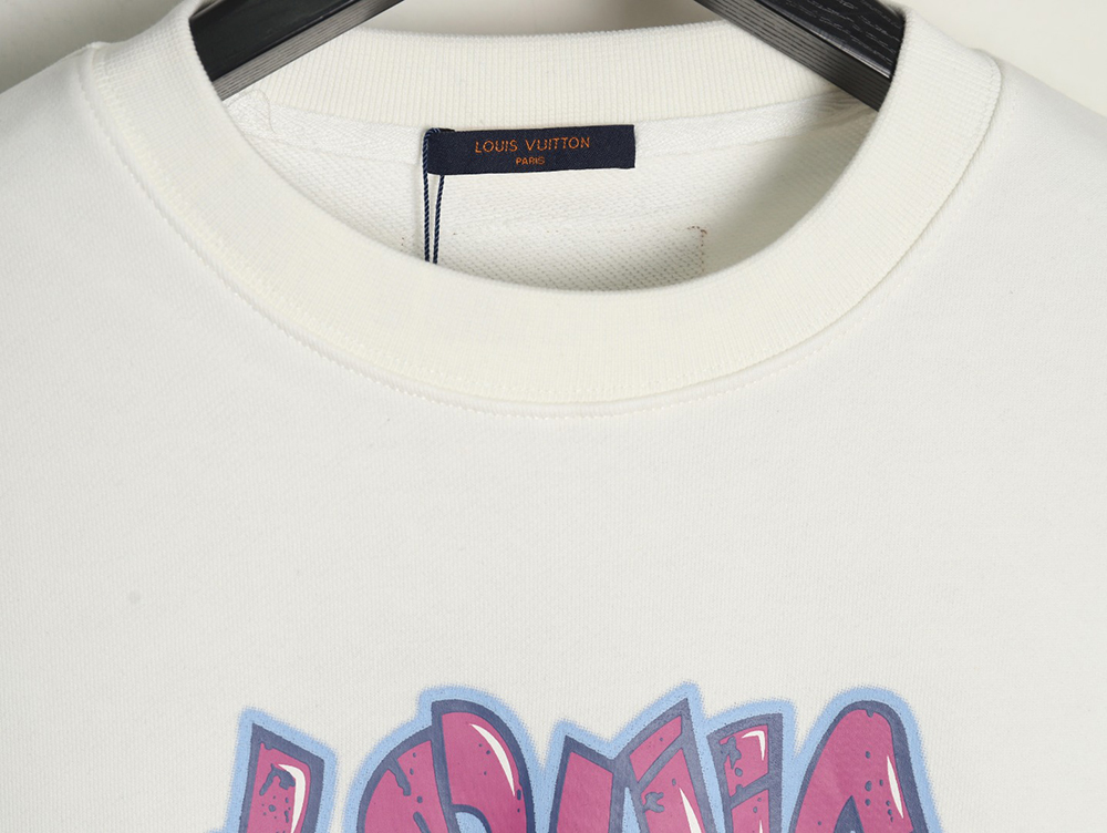 l0*is V*t0n graffiti lettering logo crew neck sweatshirt