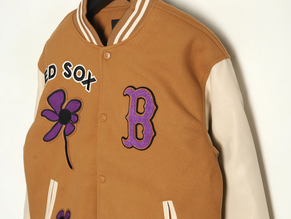 MLB Logo Embroidered Vintage Baseball Jacket