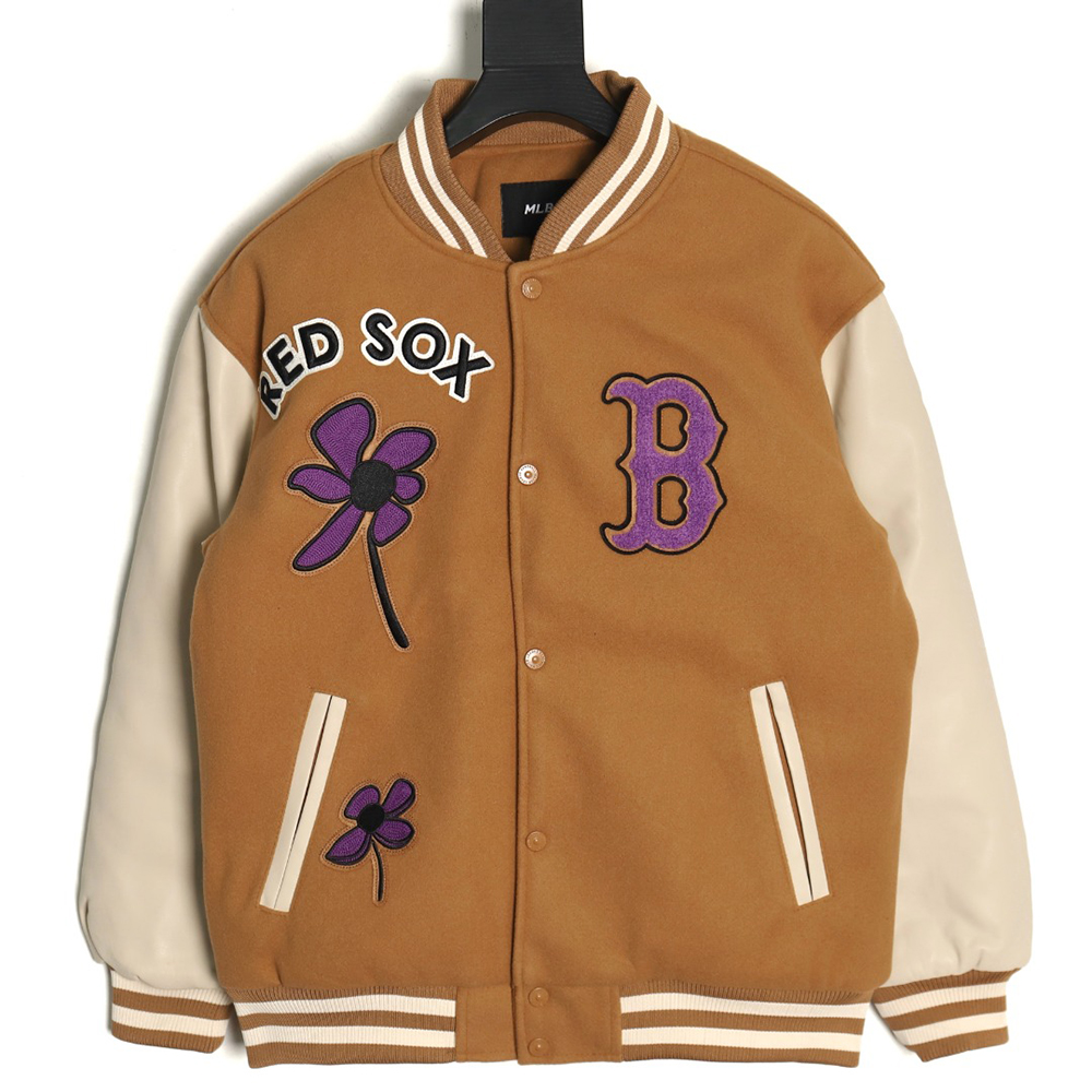 MLB Logo Embroidered Vintage Baseball Jacket
